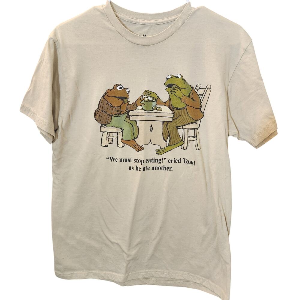 Frog and Toad Together We Must Stop Eating Graphic Tee Cream Unisex M